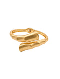 Pulseira Bracelete Liso Aberto Fosco Orgânico Banho Ouro 18k