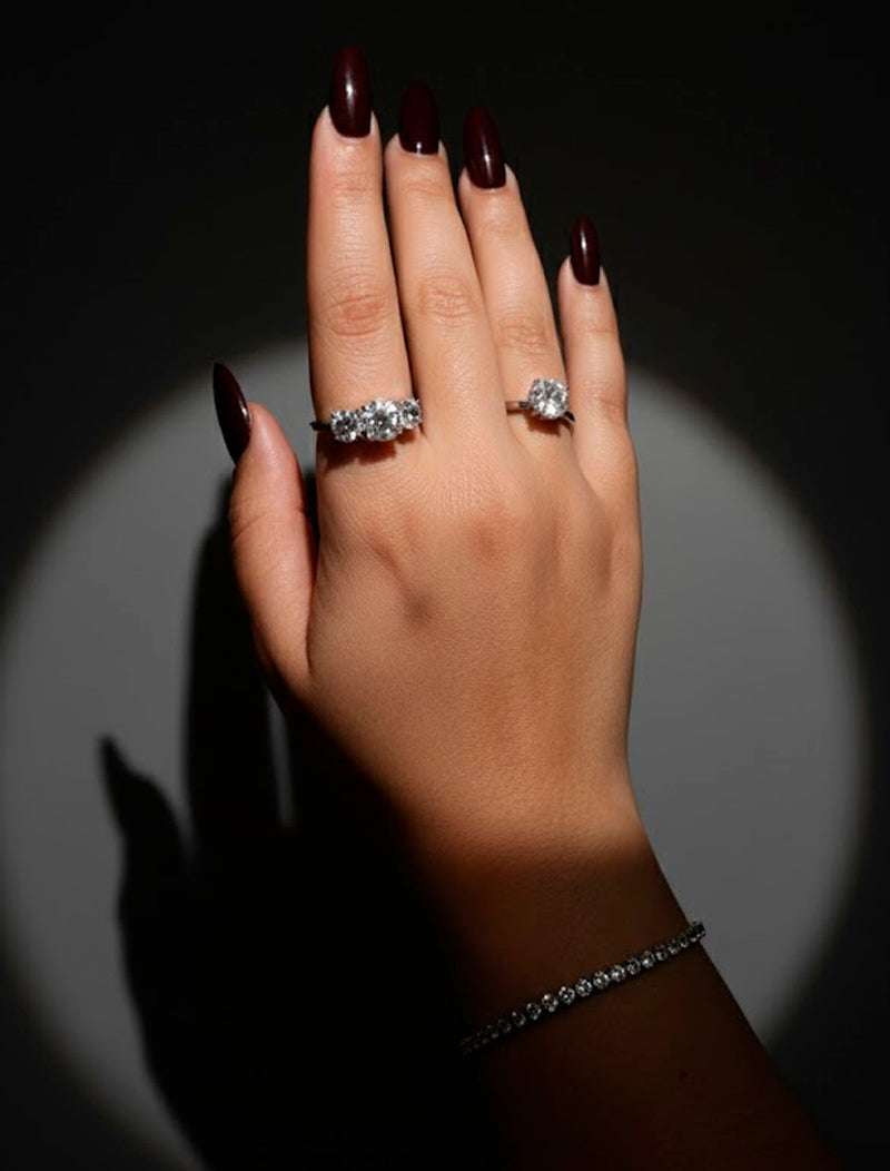 Anel Pedra 8mm Prata 925 Moissanite
