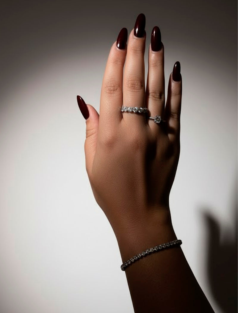 Anel Inteiro Cravejado 4mm Prata Moissanite