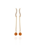 Brinco Base Cravejada Banho Ouro 18k Jade