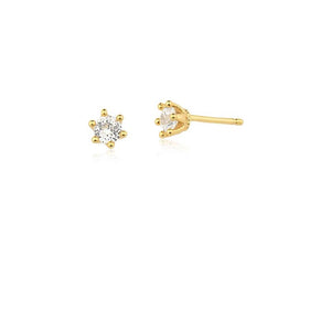 Brinco Infantil Ponto de Luz Banho Ouro 18k Zircônia