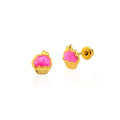 Brinco Infantil CupCake Banho Ouro 18k