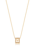 Colar Espírito Santo Cravejado Banho Ouro 18K Zircônia
