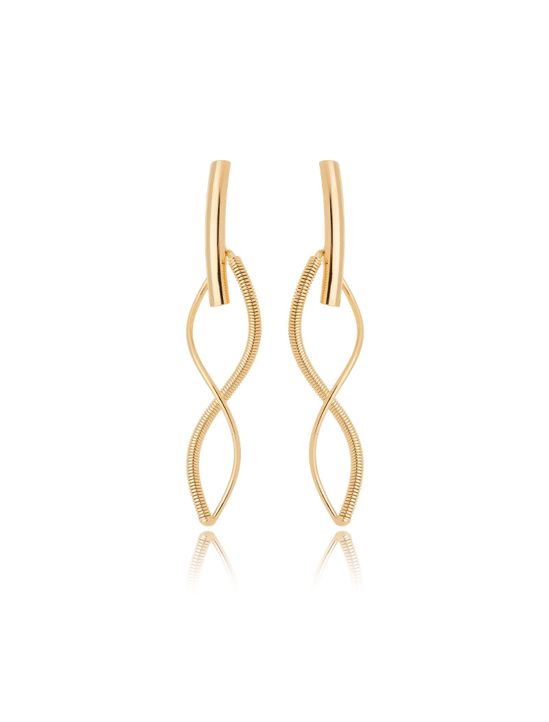 Brinco Infinito Aramado Banho Ouro 18k