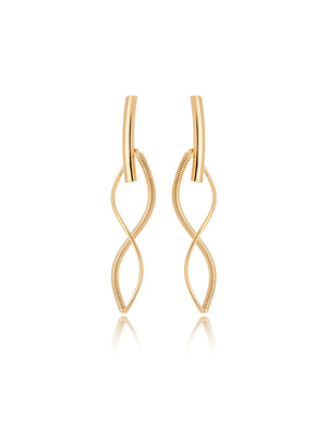 Brinco Infinito Aramado Banho Ouro 18k