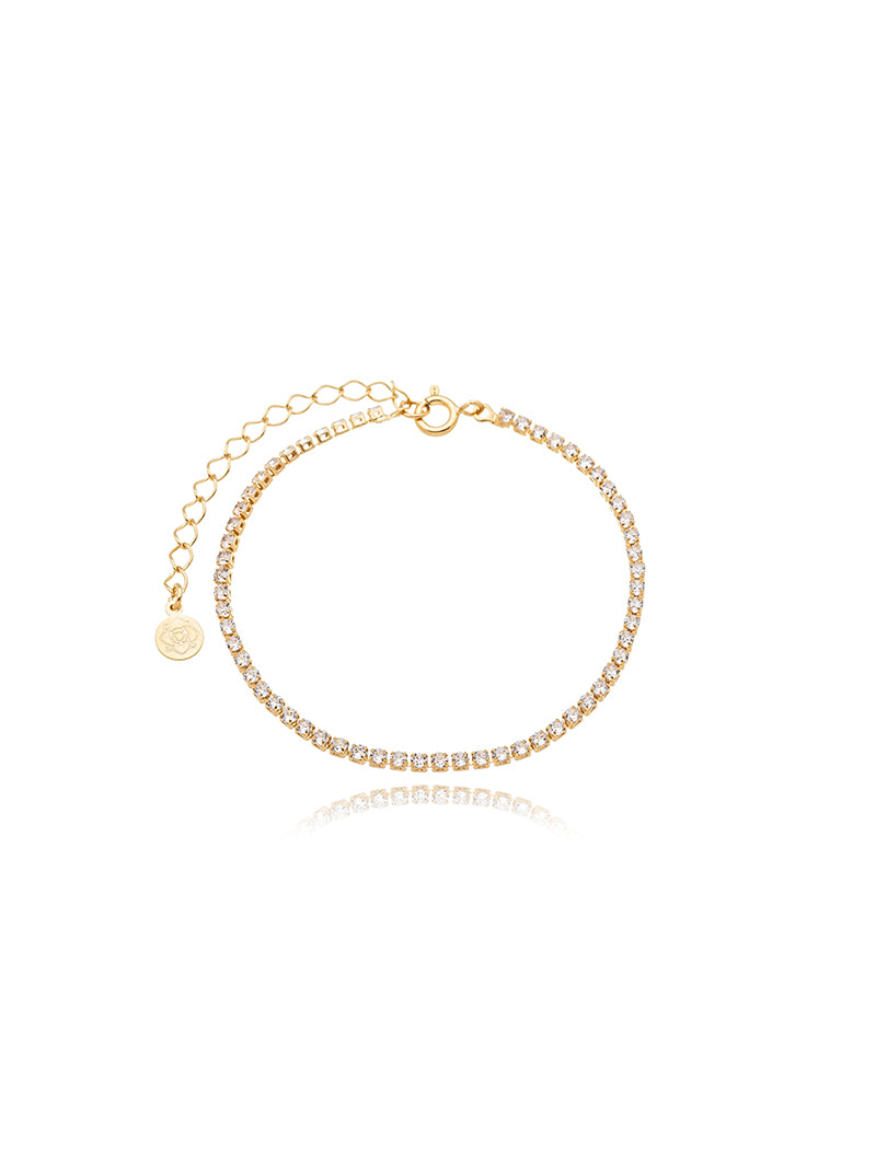 Pulseira Riviera 2mm Banho Ouro 18K