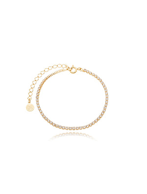 Pulseira Riviera 2mm Banho Ouro 18K