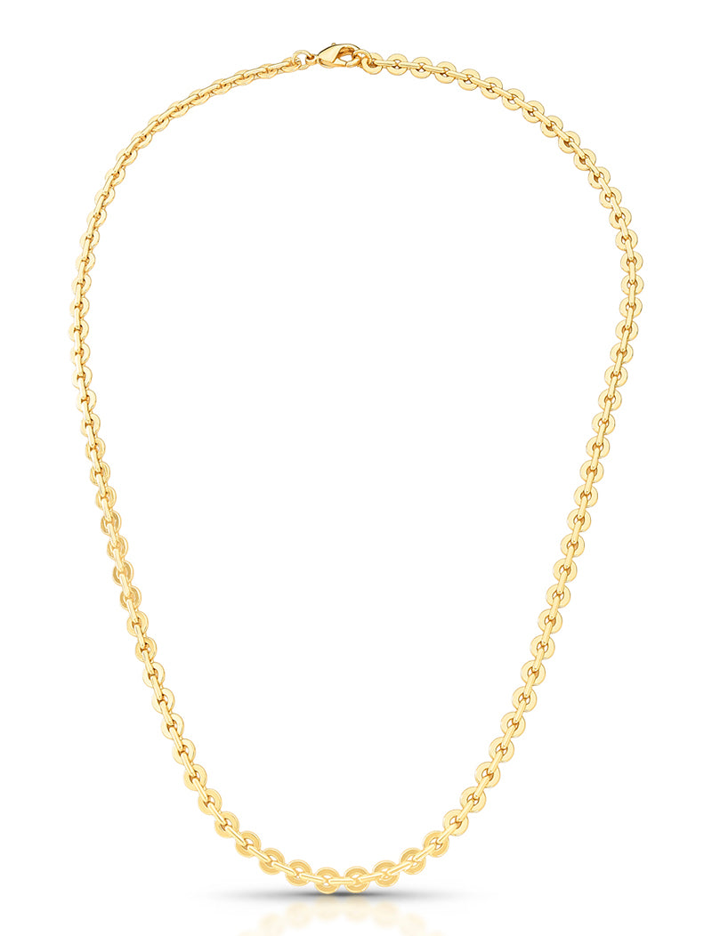 Colar Elos Redondos Banho Ouro 18k