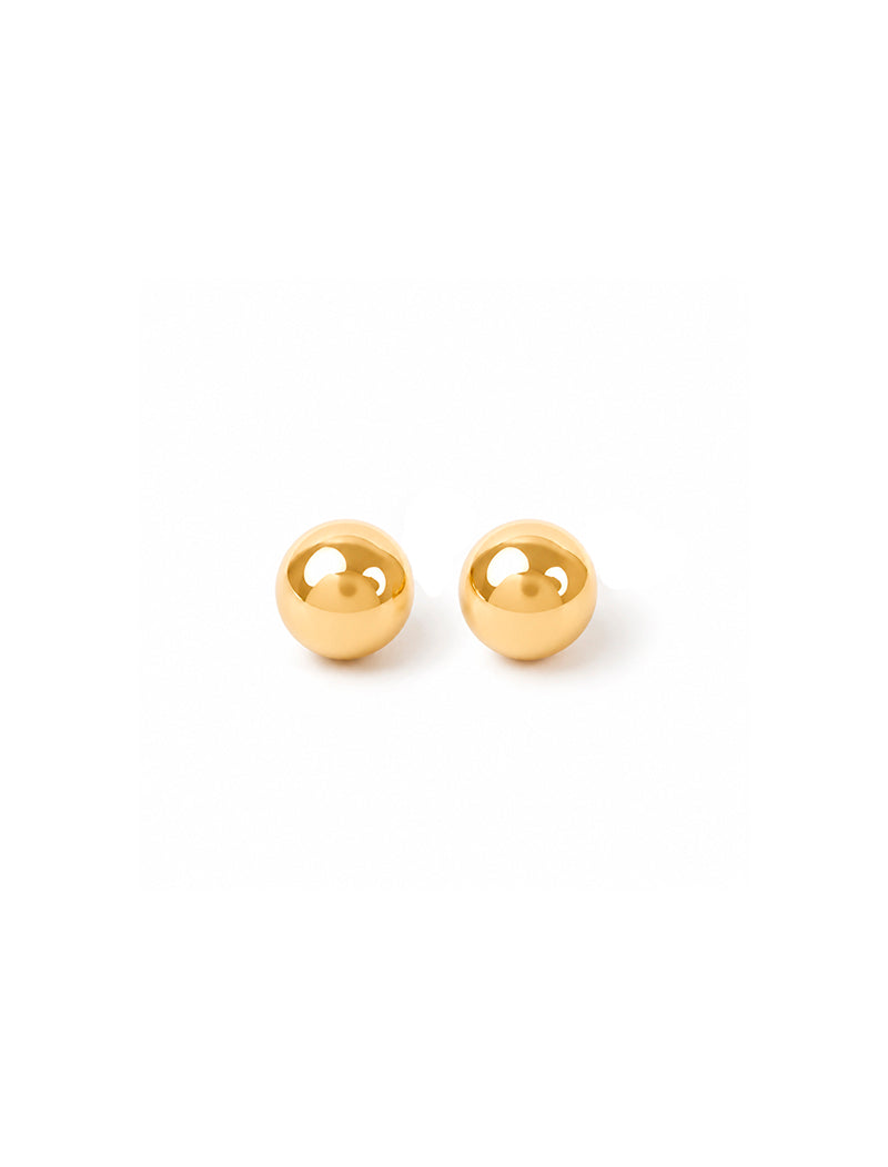Brinco Redondo Liso Pequeno Banho Ouro 18K