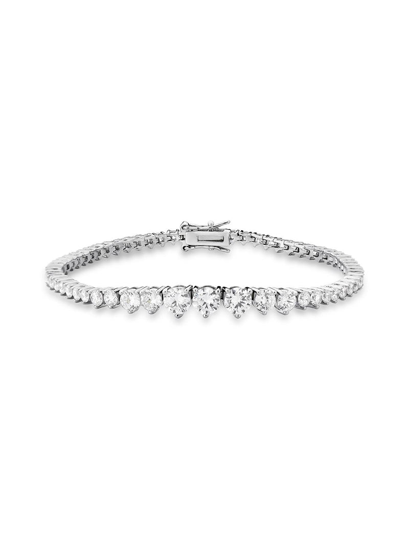 Pulseira Riviera Degradê Banho Ródio Zircônias