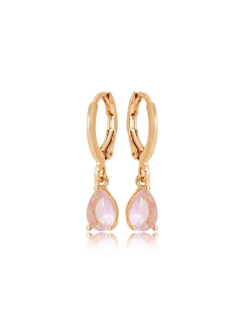 Brinco Argola Gota Banho Ouro 18K Zirconia