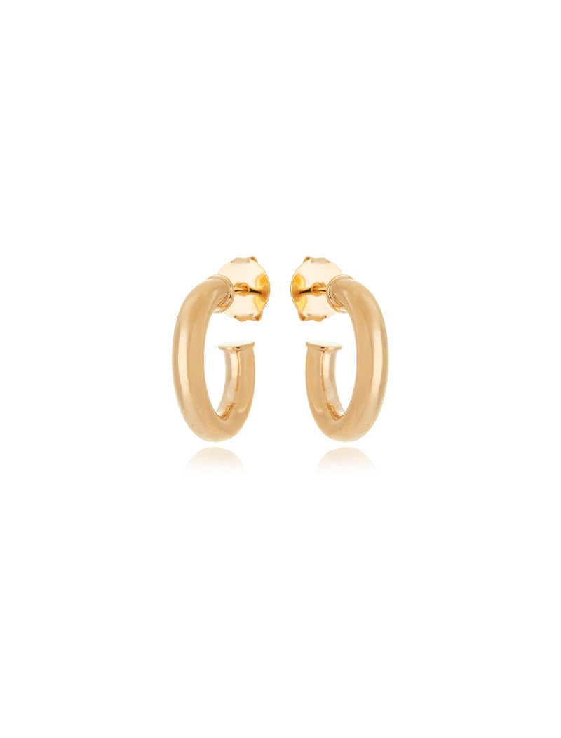 Brinco Argola Larga Lisa Banho Ouro 18k