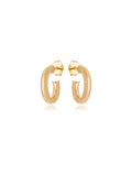 Brinco Argola Larga Lisa Banho Ouro 18k