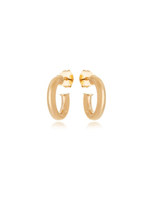 Brinco Argola Larga Lisa Banho Ouro 18k