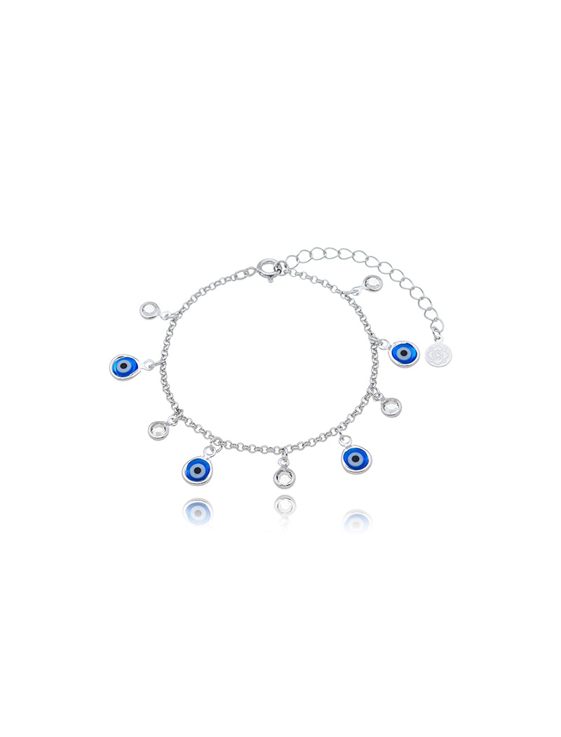 Pulseira Olho Grego Banho Ródio