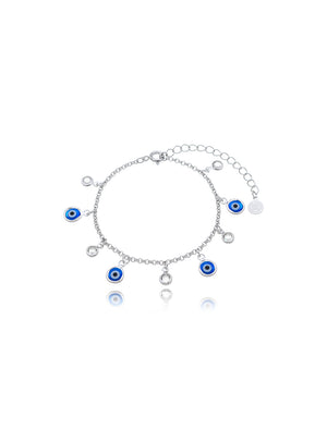 Pulseira Olho Grego Banho Ródio