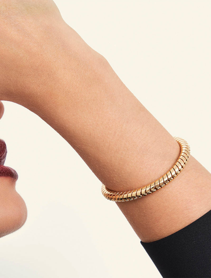 Pulseira Voltas Lisa Banho Ouro 18K