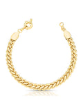 Pulseira Elos Lisos Trançada Achatada Banho Ouro 18K