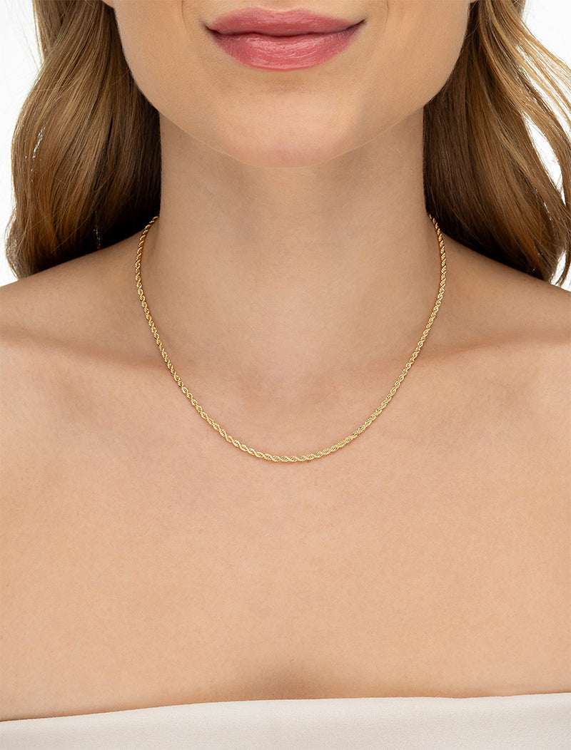 Colar Cordão Baiano Banho Ouro 18K 1,5 mm