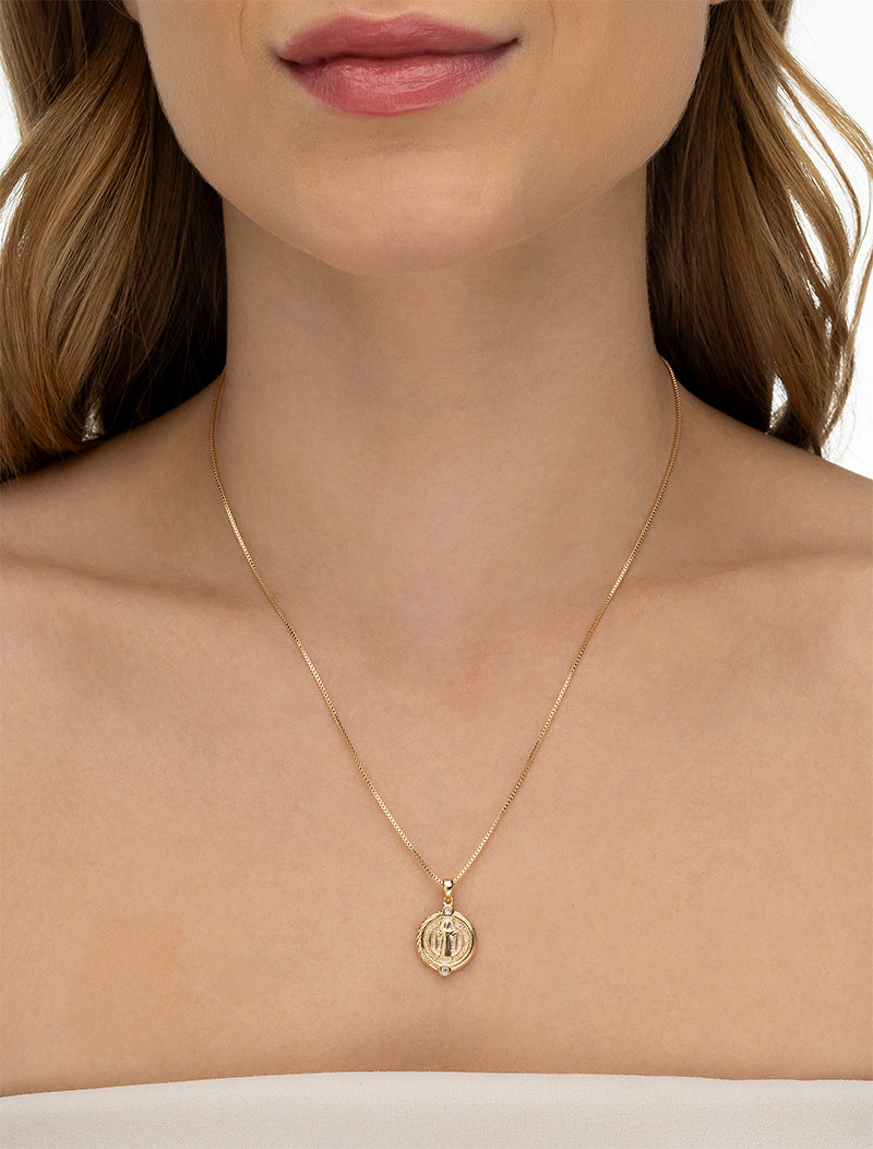 Colar Medalha São Bento Banho Ouro 18k