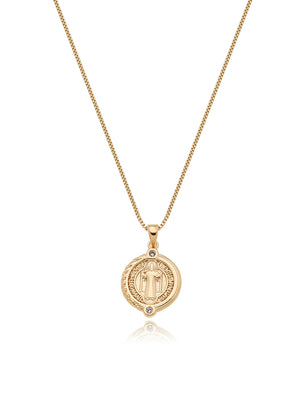Colar Medalha São Bento Banho Ouro 18k