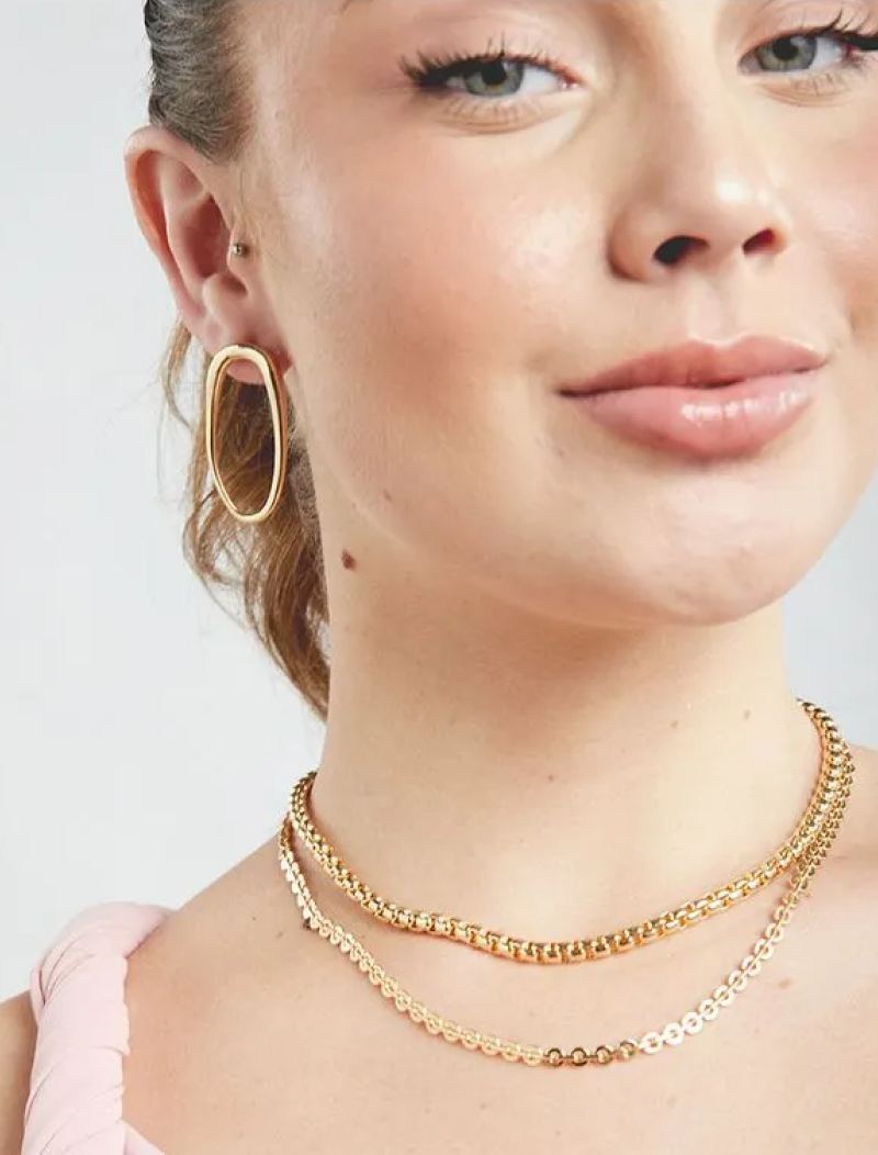 Colar Elos Veneziana Banho Ouro 18K