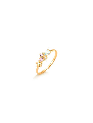 Anel Infantil Estrelinha Delicado Banho Ouro 18k Cristal