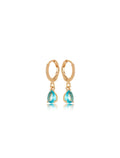 Brinco Argola Gota Banho Ouro 18K Zirconia