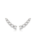 Brinco Ear Cuff Redonda Banho Ródio Zircônia