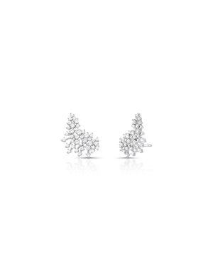 Brinco Ear Cuff Banho Ródio Zircônia