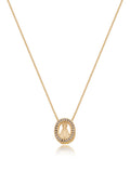 Colar Delicado Nossa Senhora Vazado Cravejado Banho Ouro 18K Zircônia