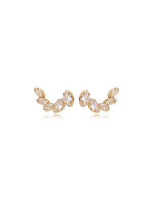 Brinco Earcuff Navetes Banho Ouro 18k Cristais