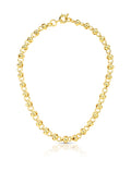 Colar Elos Redondos Entrelaçados Liso Banho Ouro 18K