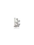 Brinco Piercing Ramo Folhas Cravejado Banho Ródio Zircônia