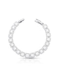 Pulseira Quadrada Cravejada Banho Ródio Cristal Zircônia