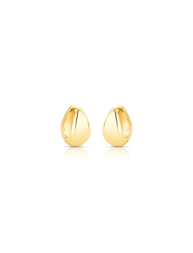 Brinco Argola Lisa Abaulada Banho Ouro 18K