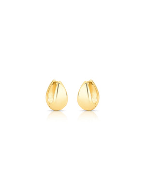 Brinco Argola Lisa Abaulada Banho Ouro 18K