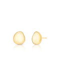 Brinco Achatado Amassado Liso Banho Ouro 18k