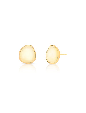 Brinco Achatado Amassado Liso Banho Ouro 18k