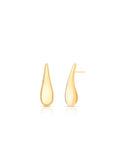 Brinco Gota Longa Lisa Banho Ouro 18k