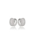 Brinco Argola Cravejada Banho Ródio Zircônia