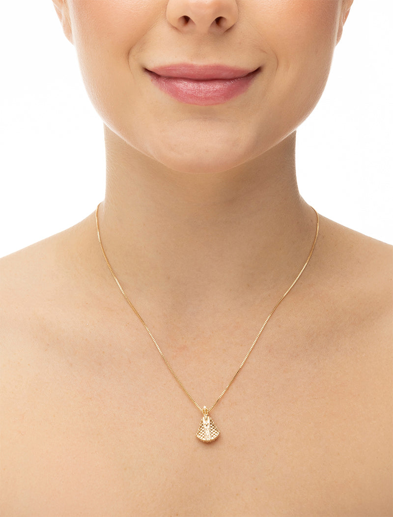 Colar Liso Nossa Senhora Aparecida Pequena Vazado Banho Ouro 18K