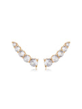 Brinco Ear Cuff Redonda Banho Ouro 18K Zircônia
