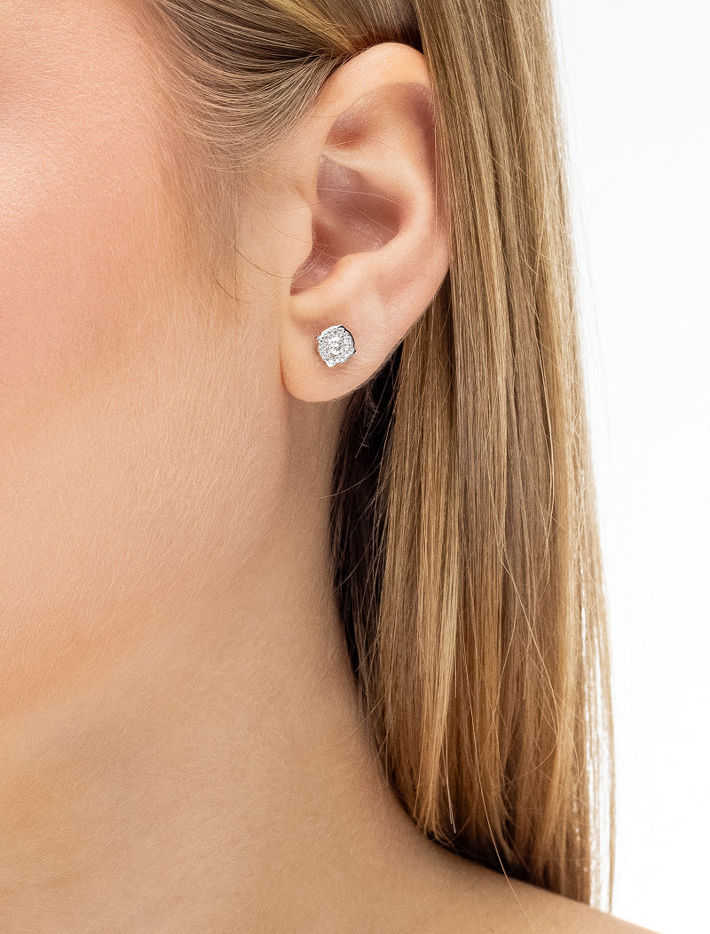 Brinco Cravejado 3MM Prata 925 Moissanite