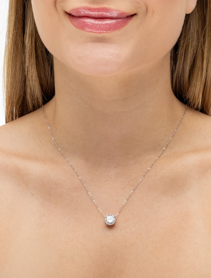 Colar Redondo 9.5mm Prata 925 Moissanite