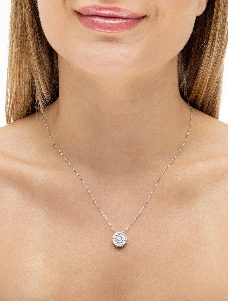 Colar Mandala Cravejada 2MM Prata 925 Moissanite