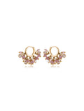 Brinco Peony Argola Click Cachos Banho Ouro 18k Quartzo Rosa