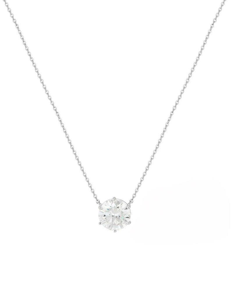 Colar Ponto de Luz 6.5MM Prata 925 Moissanite Glam
