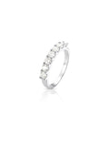 Anel Meia Aliança 3MM Prata 925 Moissanite