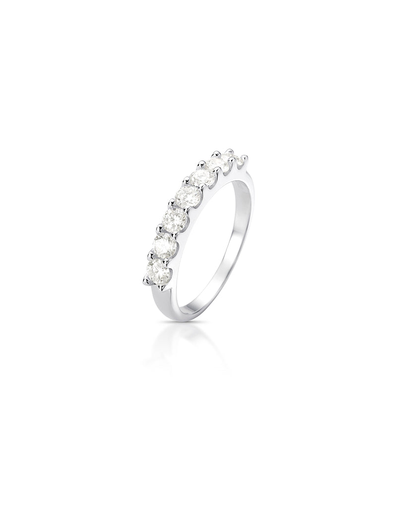 Anel Meia Aliança 3MM Prata 925 Moissanite